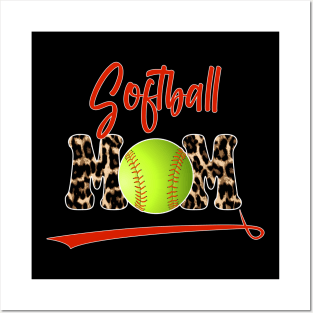 Softball Mom Leopard Sport Posters and Art